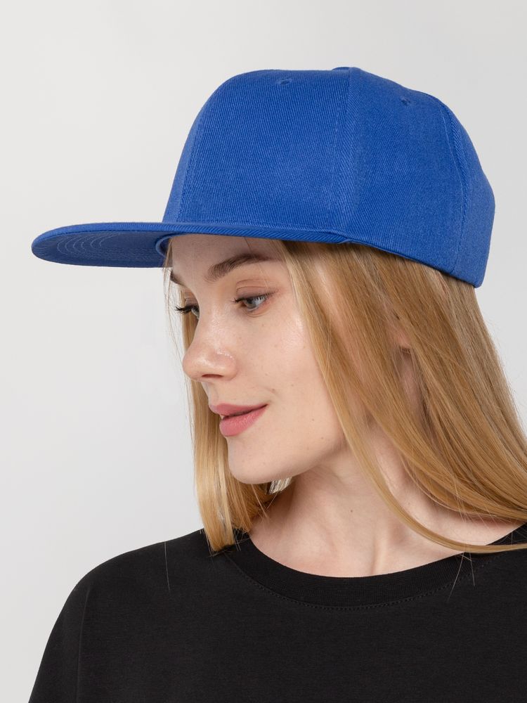 Бейсболка Snapback с прямым козырьком, ярко-синяя — фото 1