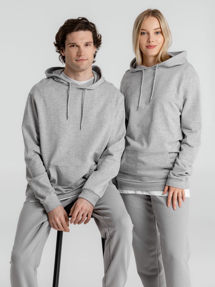 Толстовка с капюшоном унисекс Hoodie, серый меланж — фото 1