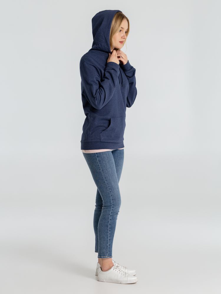 Толстовка с капюшоном унисекс Hoodie, синий меланж — фото 1