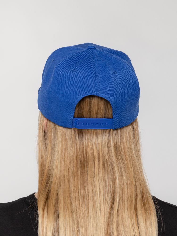 Бейсболка Snapback с прямым козырьком, ярко-синяя — фото 2