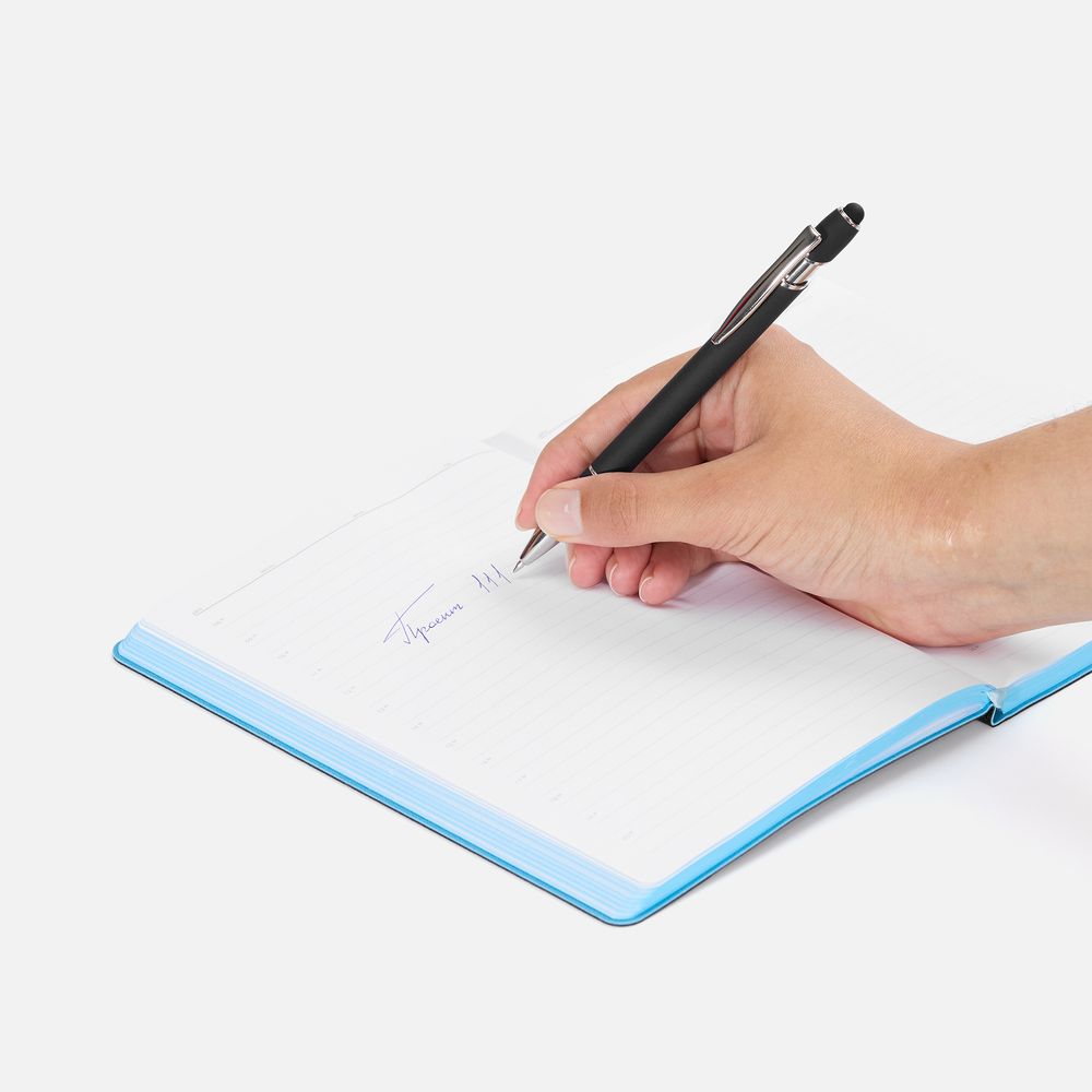 Ручка шариковая Pointer Soft Touch со стилусом, черная — фото 2