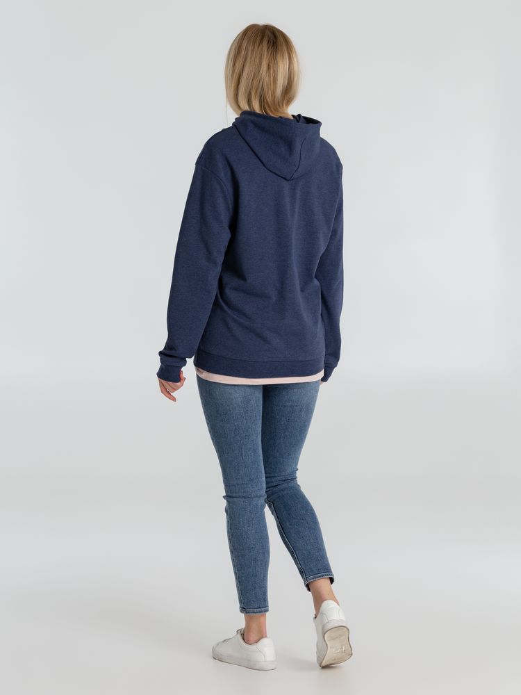 Толстовка с капюшоном унисекс Hoodie, синий меланж — фото 2