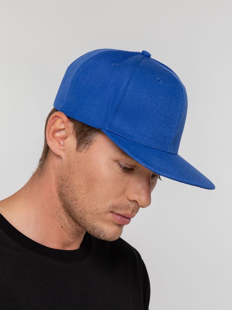 Бейсболка Snapback с прямым козырьком, ярко-синяя — фото 3