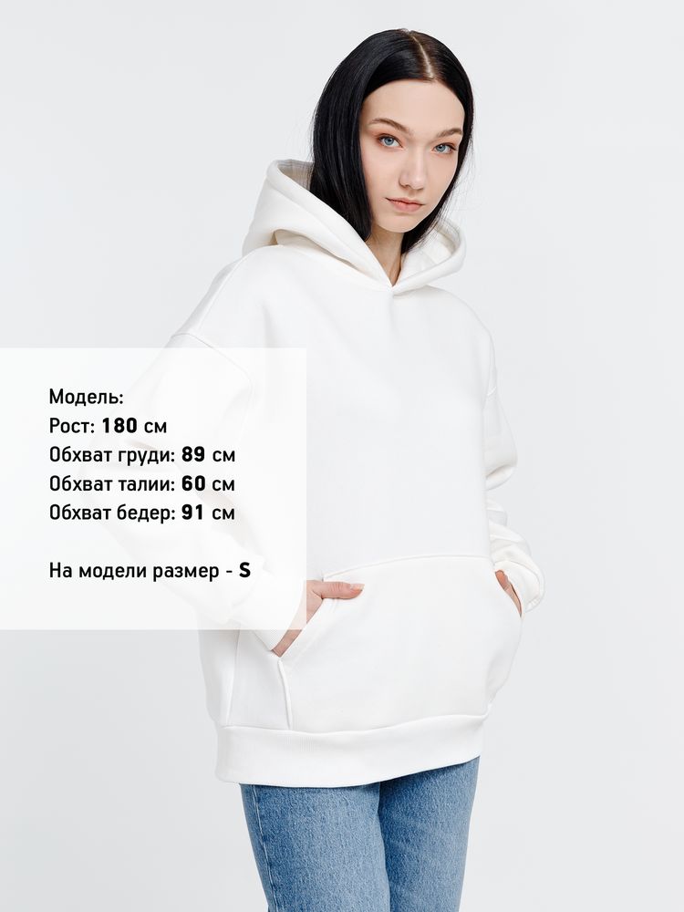 Худи оверсайз унисекс Go Easy, молочно-белое — фото 3