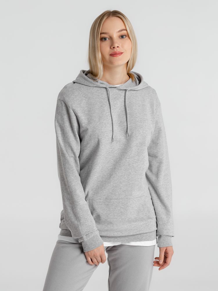 Толстовка с капюшоном унисекс Hoodie, серый меланж — фото 3