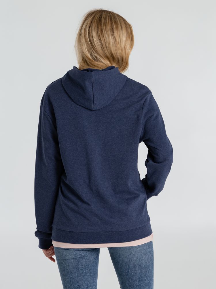 Толстовка с капюшоном унисекс Hoodie, синий меланж — фото 3