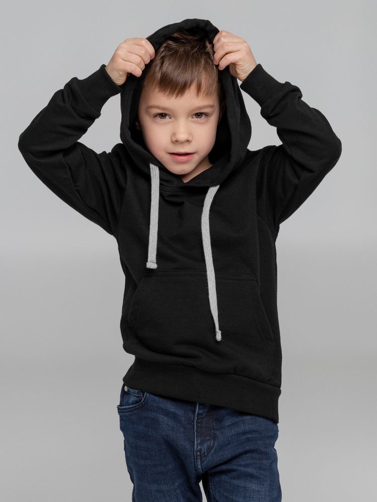 Толстовка с капюшоном детская Kirenga Kids, черная — фото 2