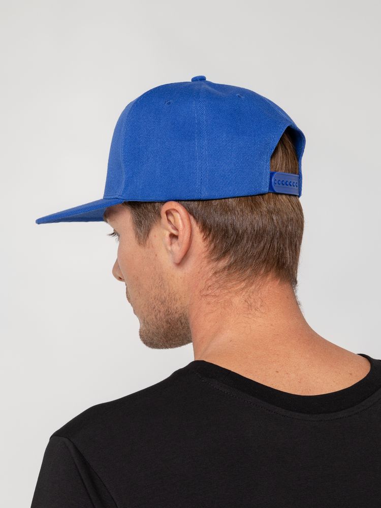 Бейсболка Snapback с прямым козырьком, ярко-синяя — фото 4