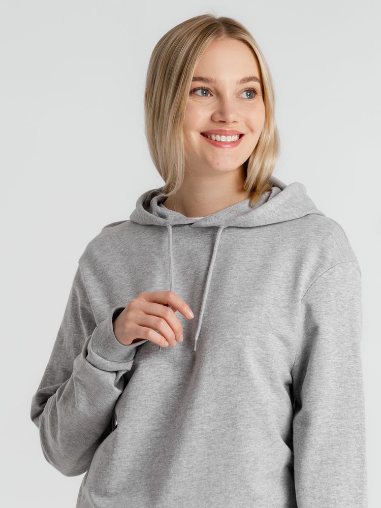 Толстовка с капюшоном унисекс Hoodie, серый меланж — фото 4