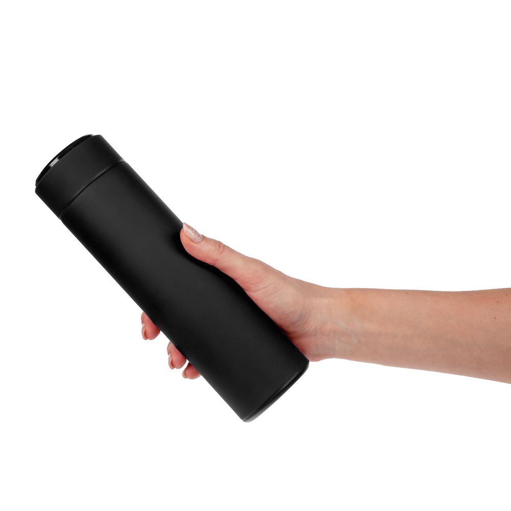 Смарт-бутылка с заменяемой батарейкой Long Therm Soft Touch, черная — фото 1