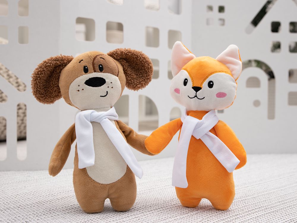 Мягкая игрушка Beastie Toys, собачка с белым шарфом — фото 2