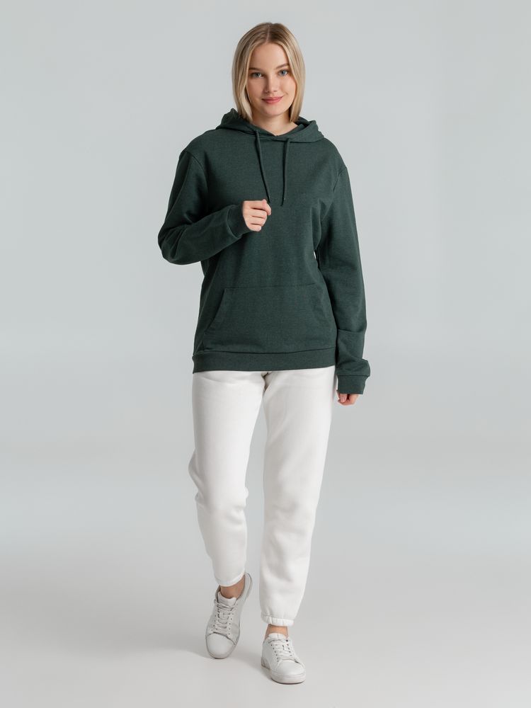 Толстовка с капюшоном унисекс Hoodie, темно-зеленый меланж — фото 1