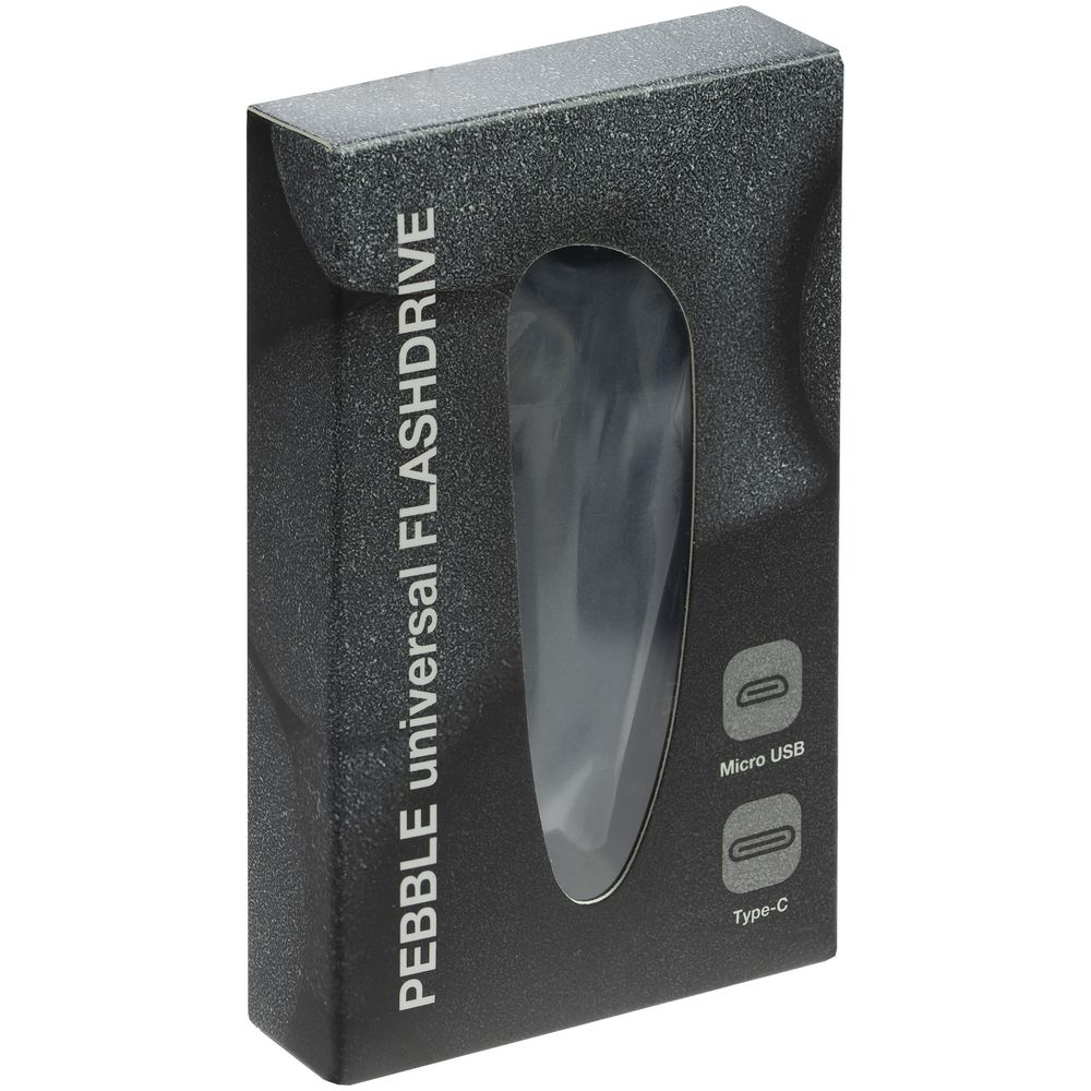 Флешка Pebble Universal, USB 3.0, серо-синяя, 32 Гб — фото 3