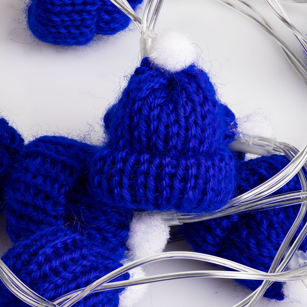 Гирлянда Cosy Poms, синяя — фото 4