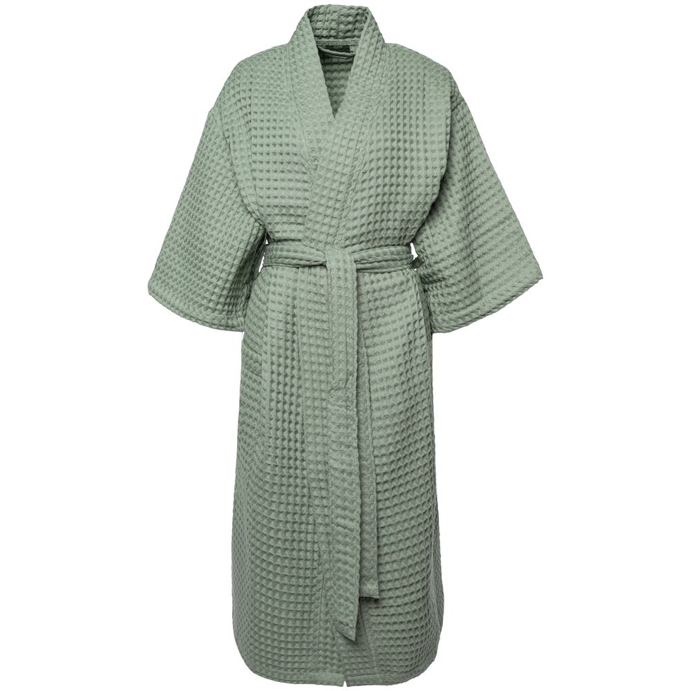 Халат вафельный женский Boho Kimono, зеленая мята — фото 8