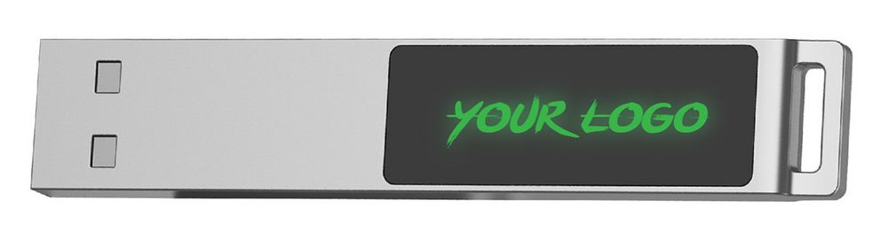 Флешка markBright с зеленой подсветкой, 16 Гб — фото 1