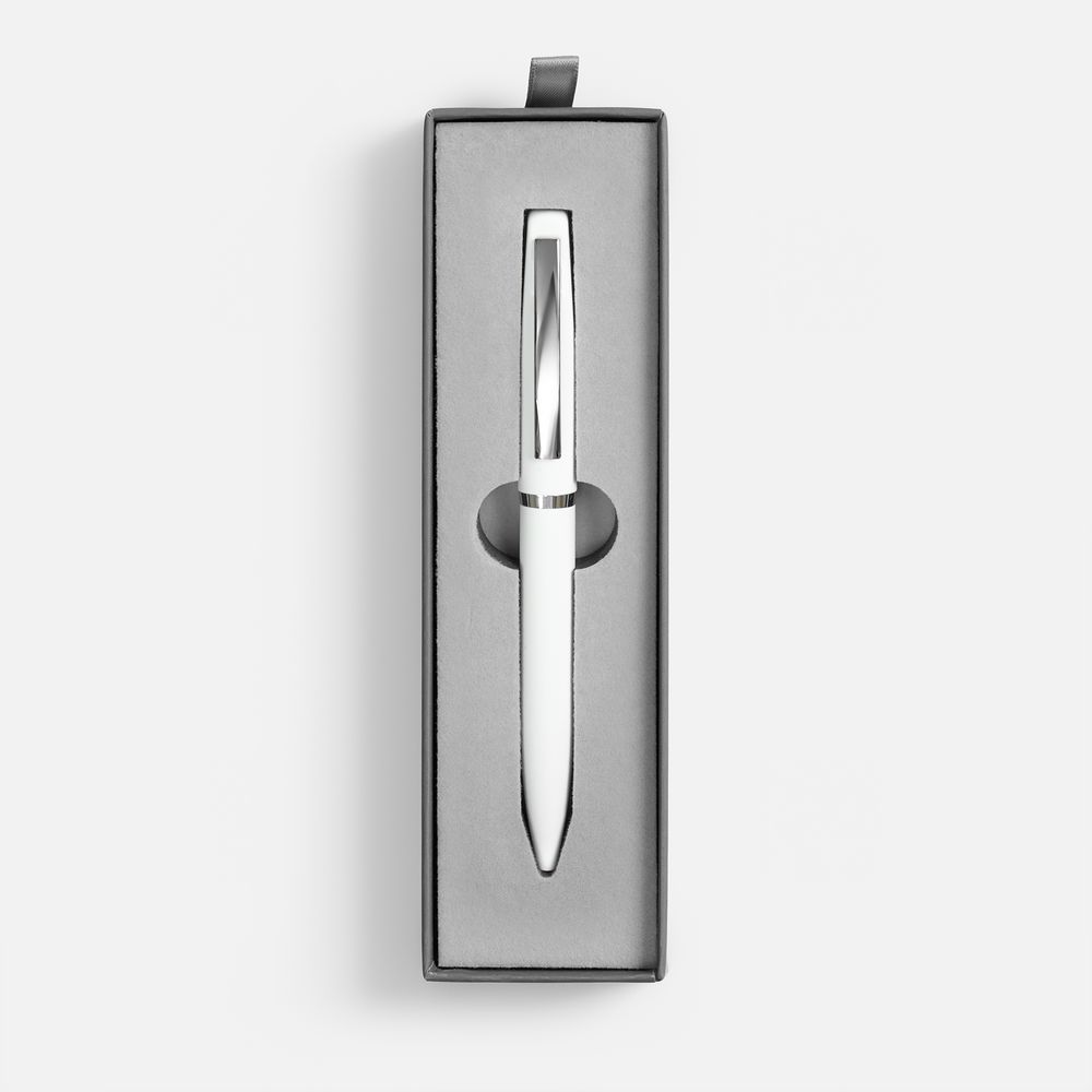 Ручка шариковая Bolt Soft Touch в футляре, белая — фото 2
