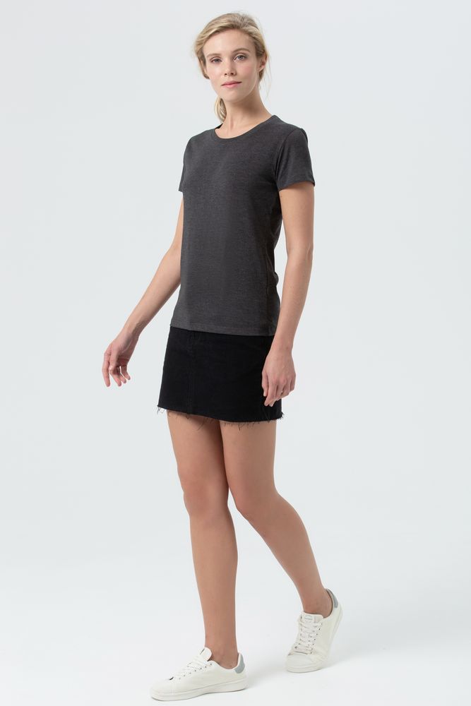 Футболка женская Regent Fit Women, черный меланж — фото 3