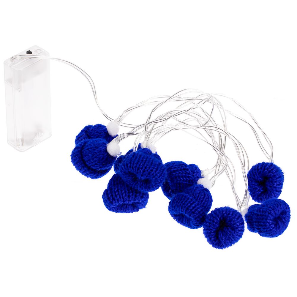 Гирлянда Cosy Poms, синяя — фото 1