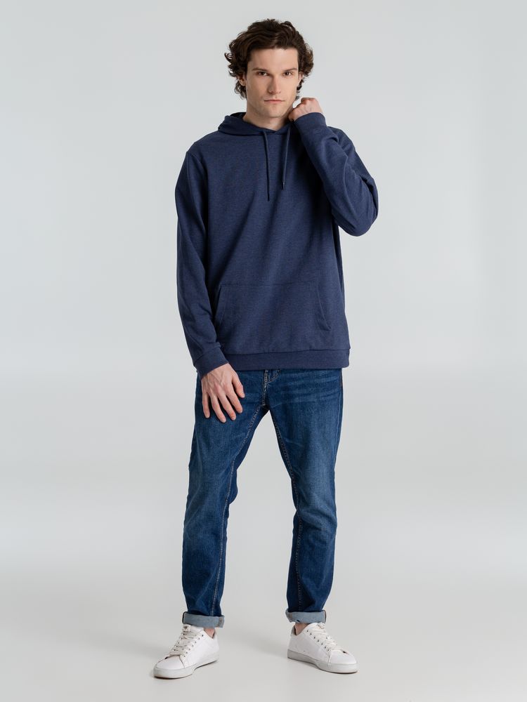 Толстовка с капюшоном унисекс Hoodie, синий меланж — фото 6