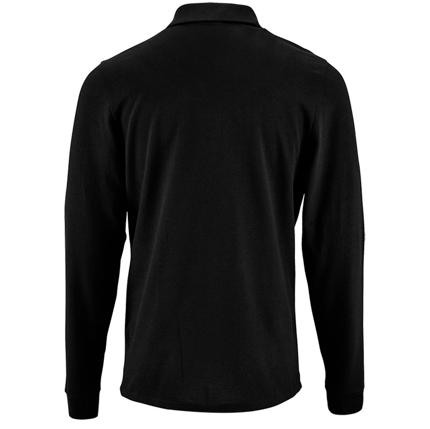 Рубашка поло мужская с длинным рукавом Perfect LSL Men, черная — фото 1