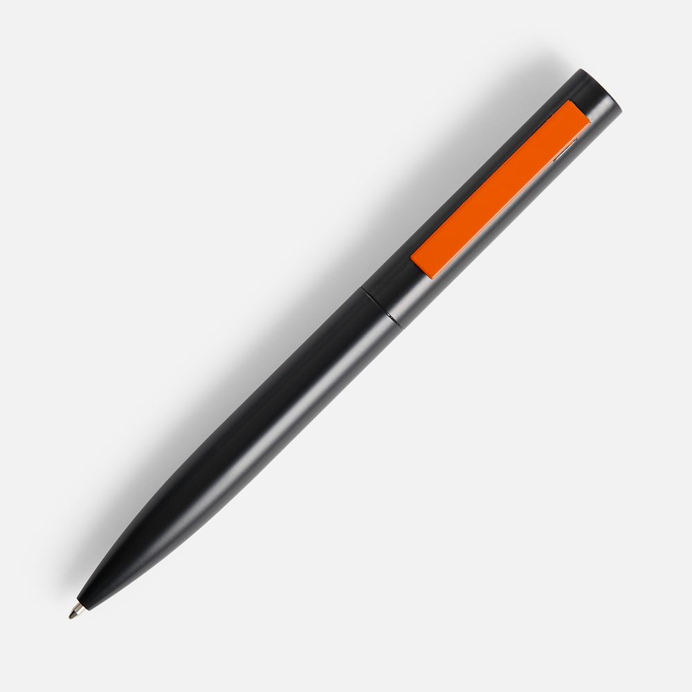 Ручка шариковая Inkolor, черная с оранжевым — фото 1