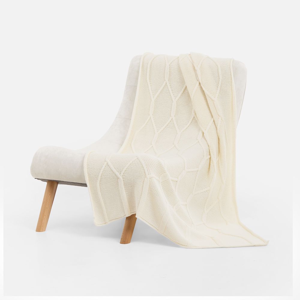 Плед Curve Verve, молочно-белый — фото 2