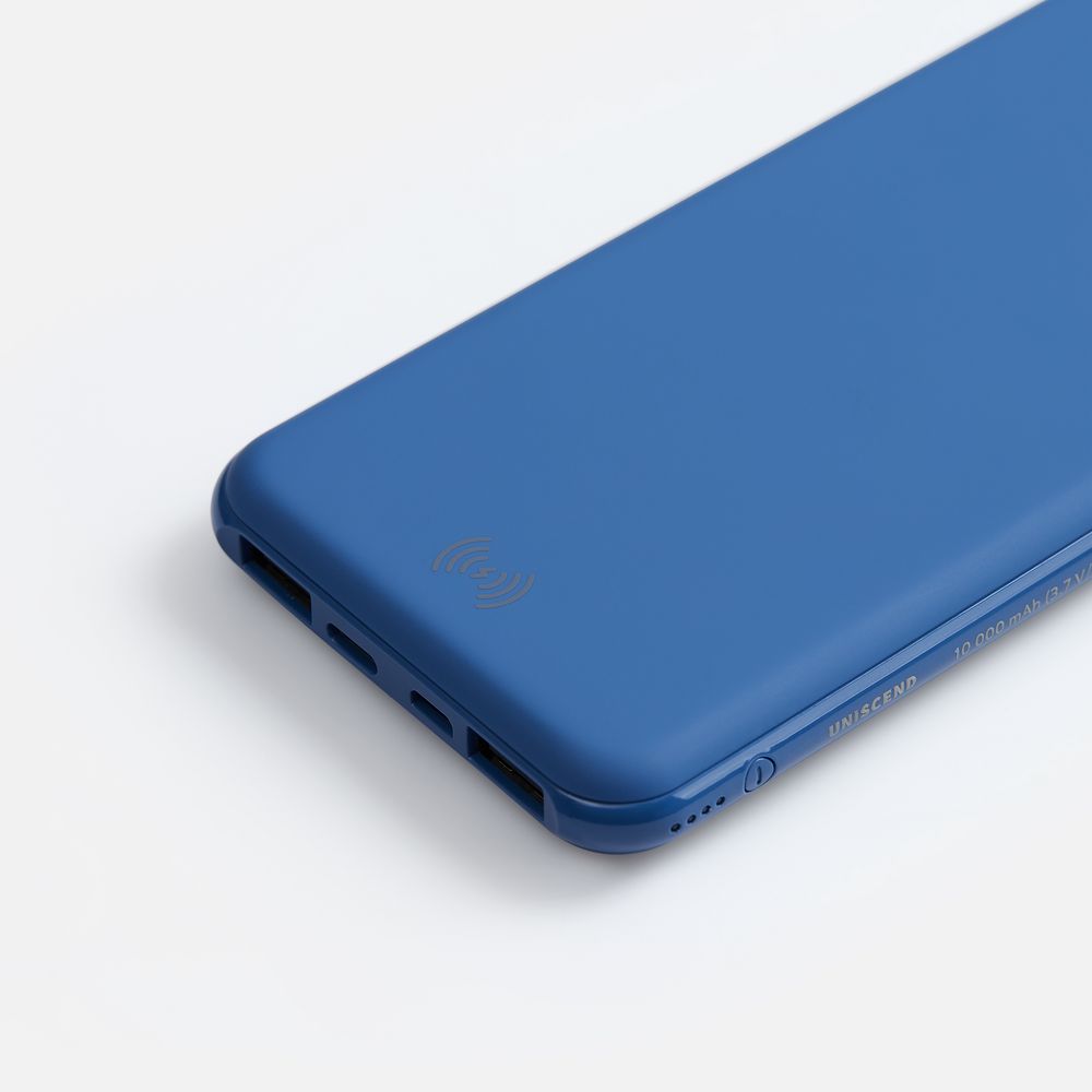 Аккумулятор с беспроводной зарядкой All Day Wireless 10000 мАч, синий — фото 4