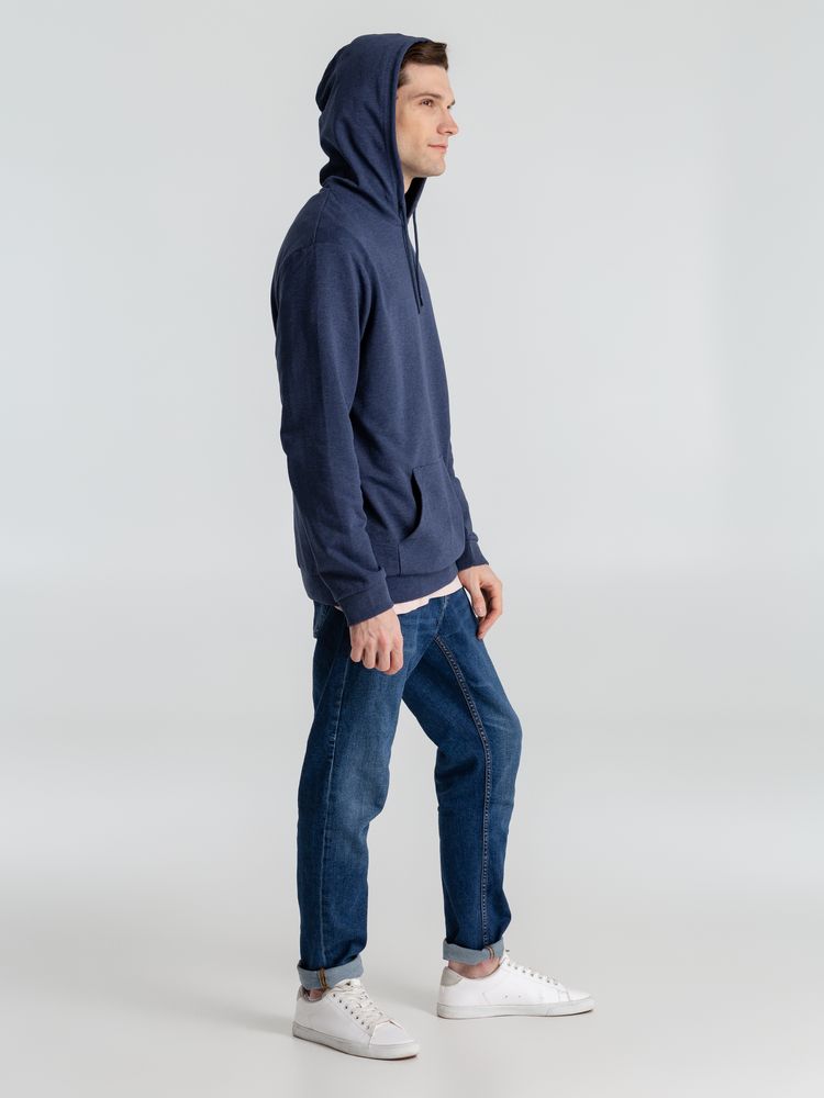 Толстовка с капюшоном унисекс Hoodie, синий меланж — фото 7