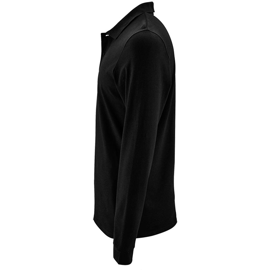 Рубашка поло мужская с длинным рукавом Perfect LSL Men, черная — фото 2