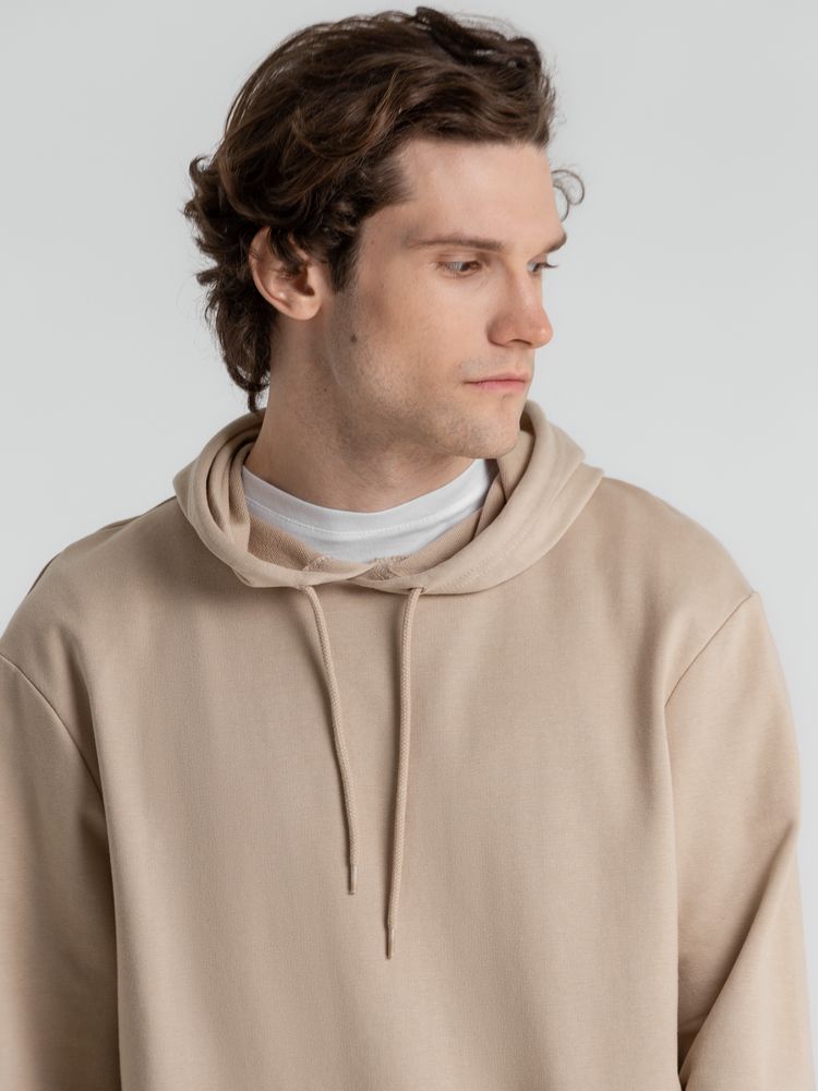 Толстовка с капюшоном унисекс Hoodie, бежевая — фото 6