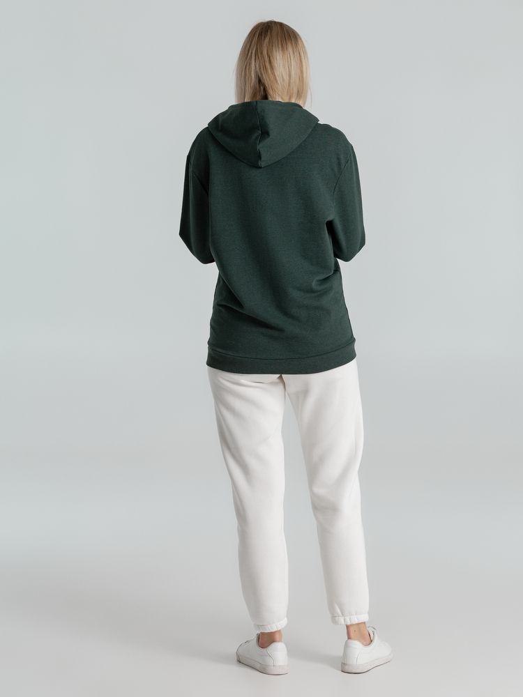 Толстовка с капюшоном унисекс Hoodie, темно-зеленый меланж — фото 4