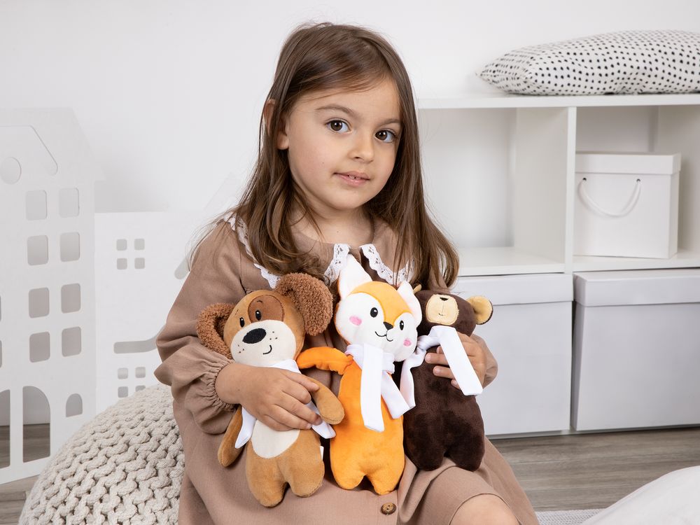 Мягкая игрушка Beastie Toys, собачка с белым шарфом — фото 3