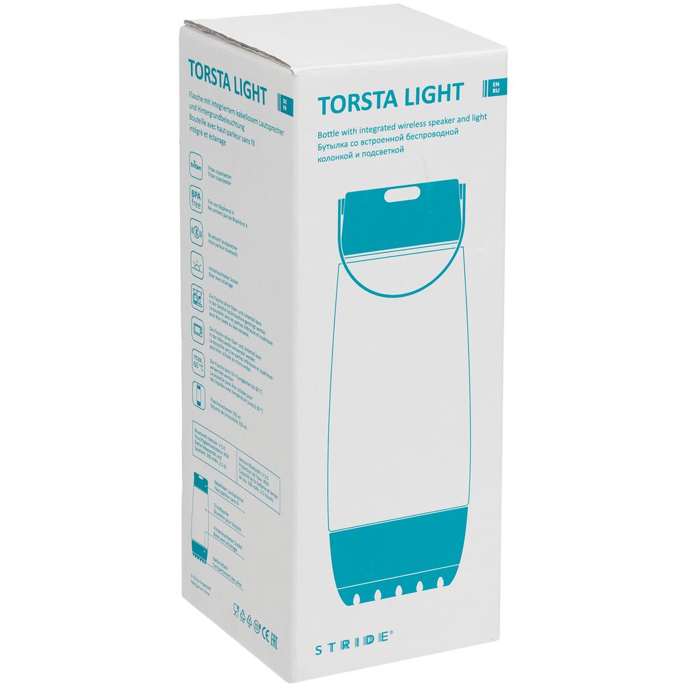 Бутылка для воды Torsta Light с колонкой и светильником, серая — фото 2