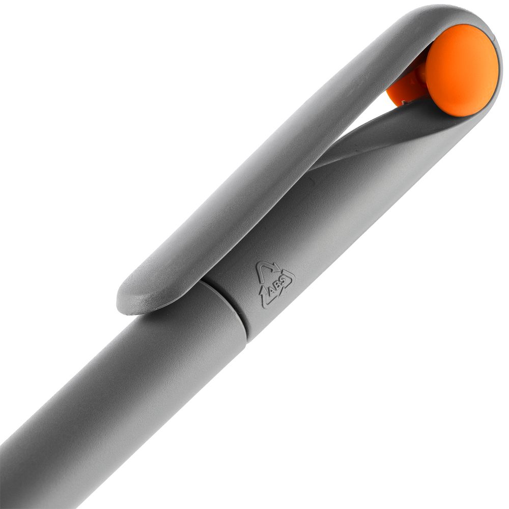 Ручка шариковая Prodir DS1 TMM Dot, серая с оранжевым — фото 2