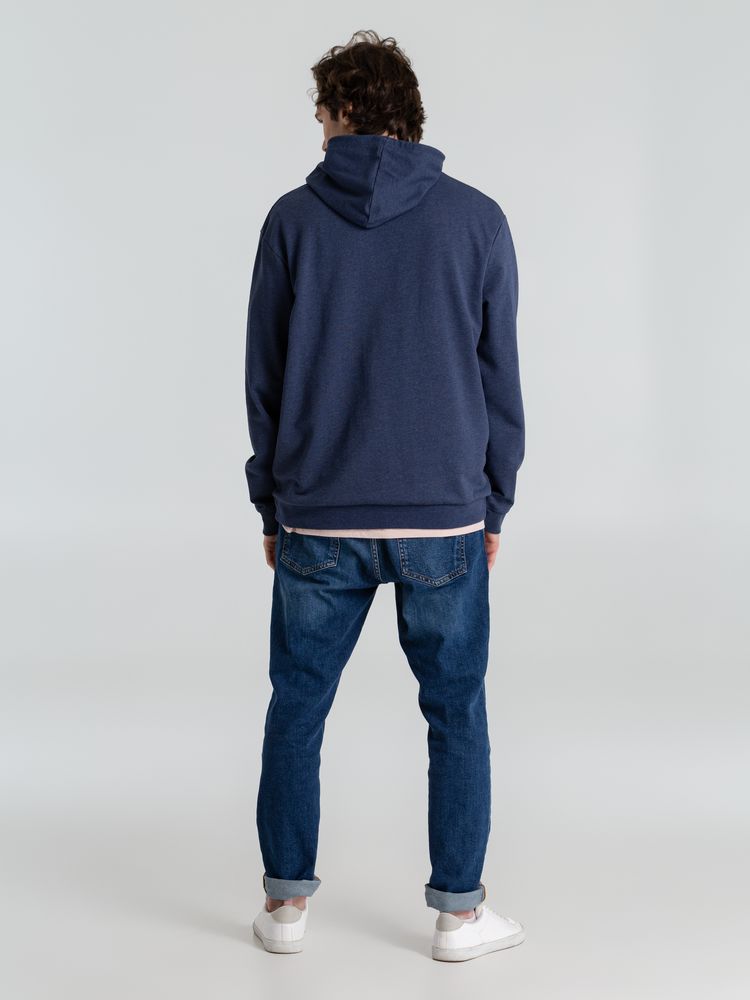 Толстовка с капюшоном унисекс Hoodie, синий меланж — фото 8