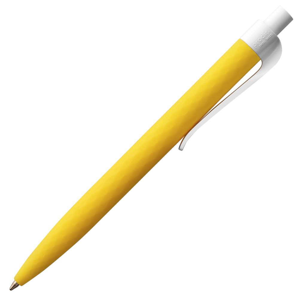 Ручка шариковая Prodir QS01 PMP-P, желтая с белым — фото 2