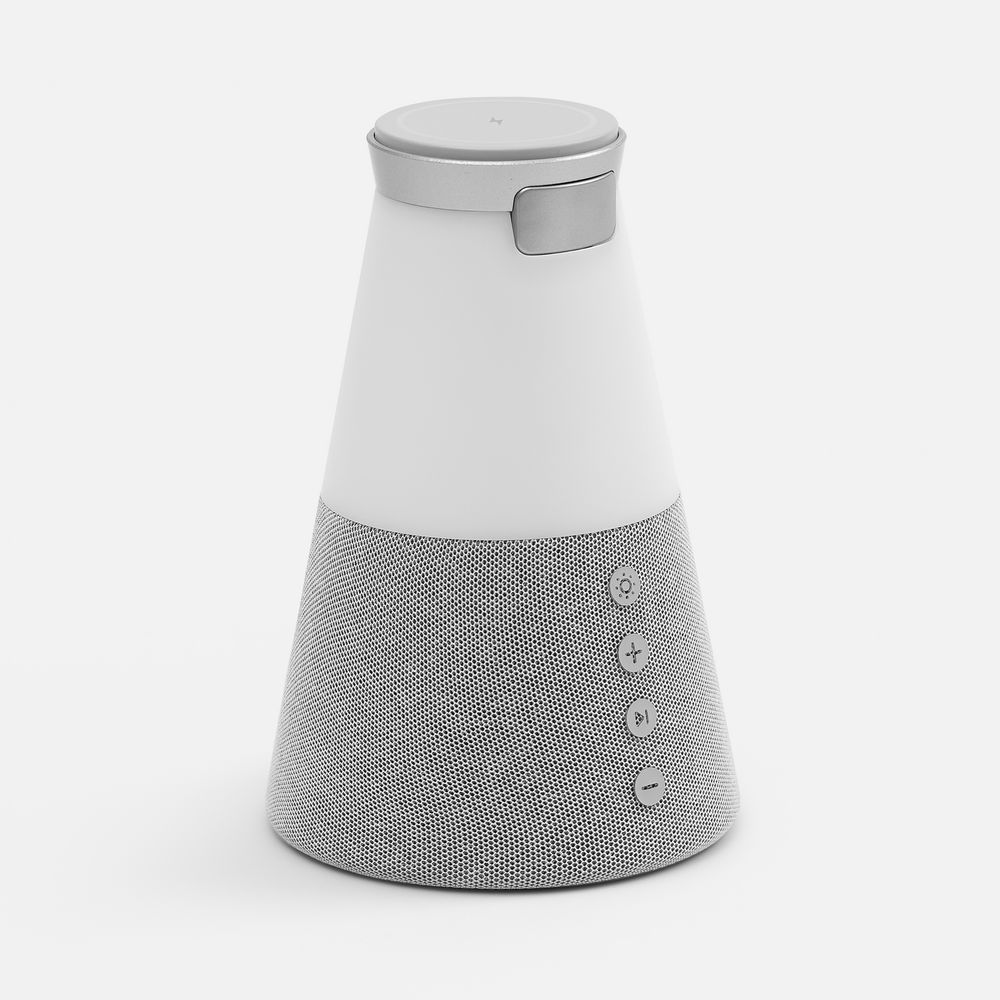 Bluetooth-колонка с беспроводной зарядкой и подсветкой Cone Sonance, серая — фото 1