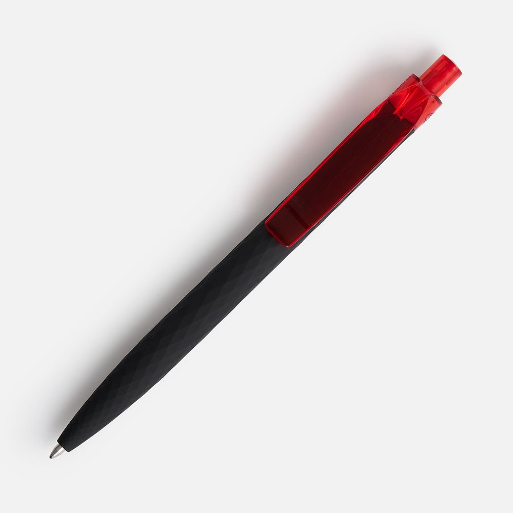 Ручка шариковая Prodir QS01 PRT-T Soft Touch, черная с красным — фото 1