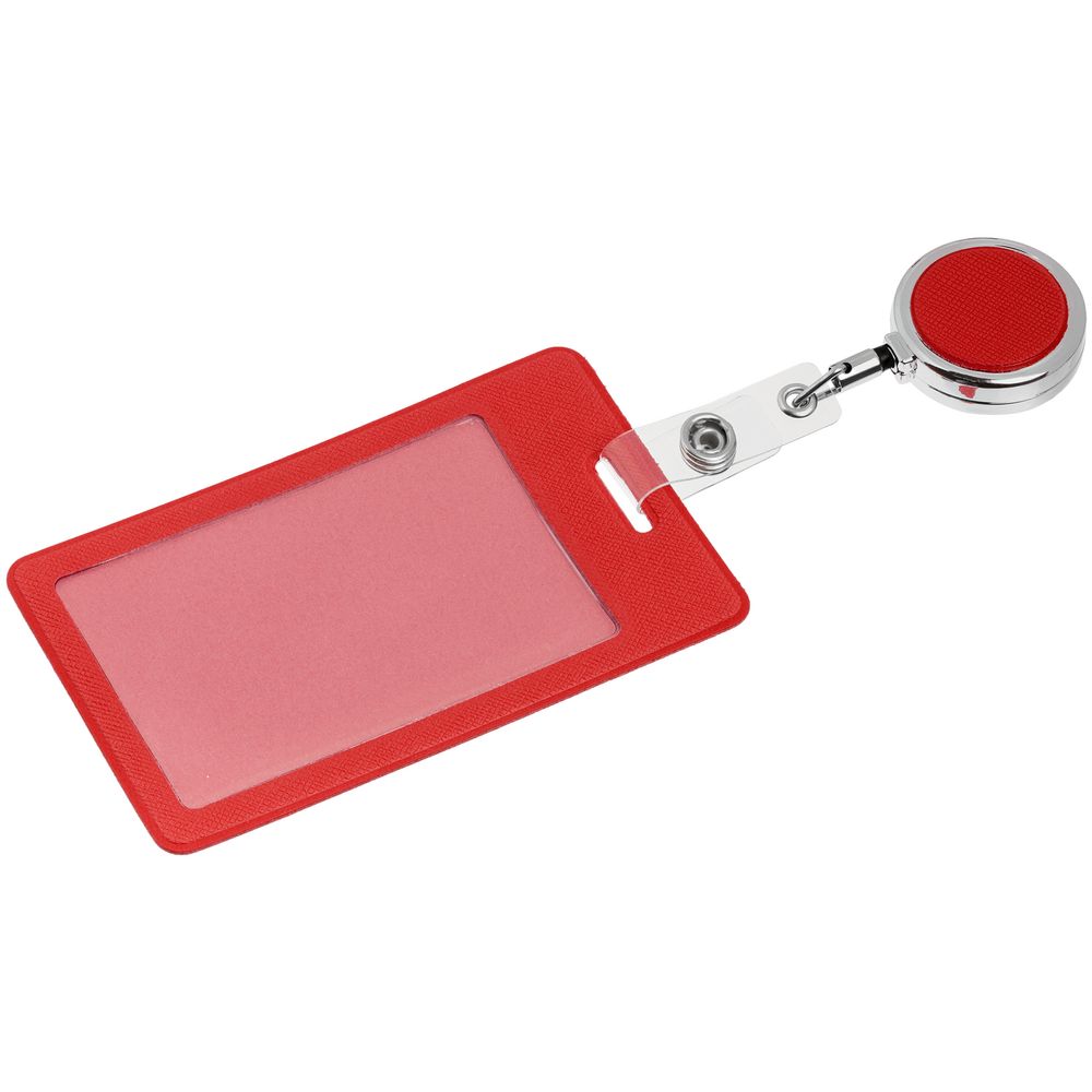 Чехол для пропуска с ретрактором Devon, красный — фото 4