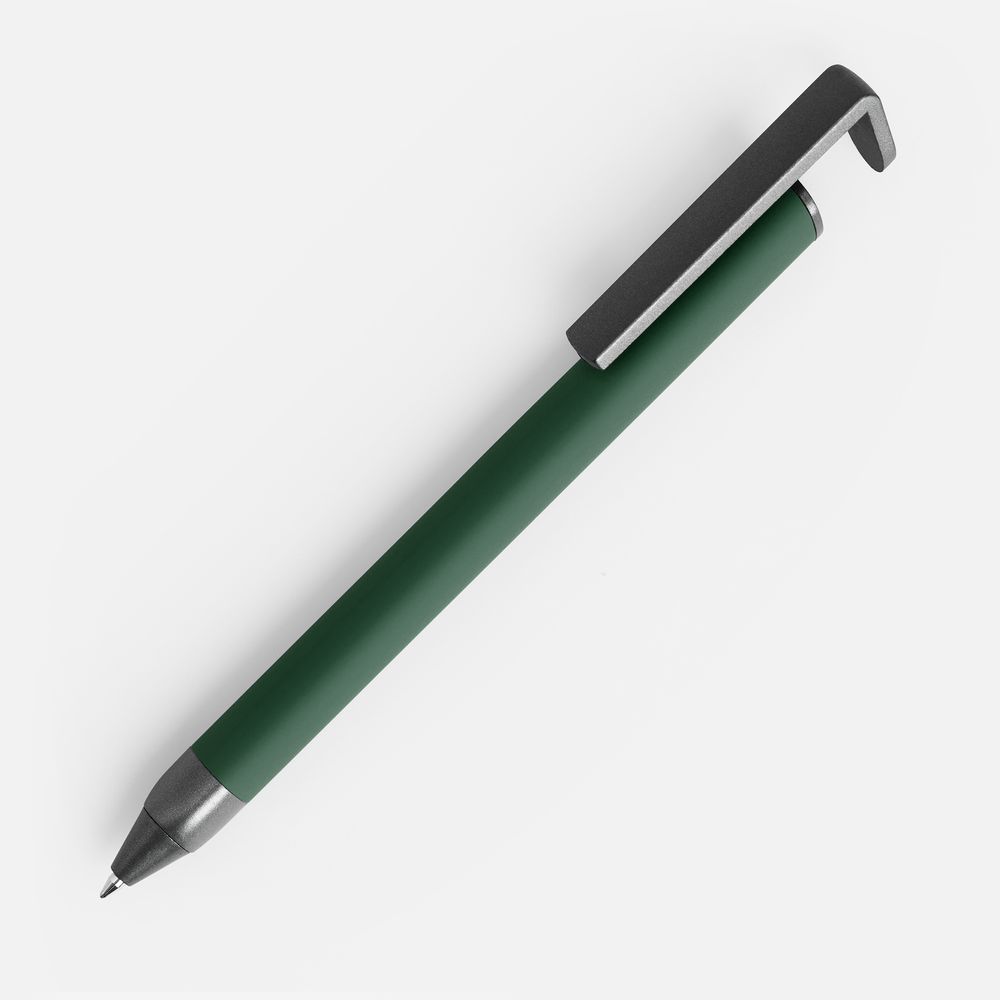 Ручка шариковая Standic Soft Touch с подставкой для телефона, зеленая — фото 6