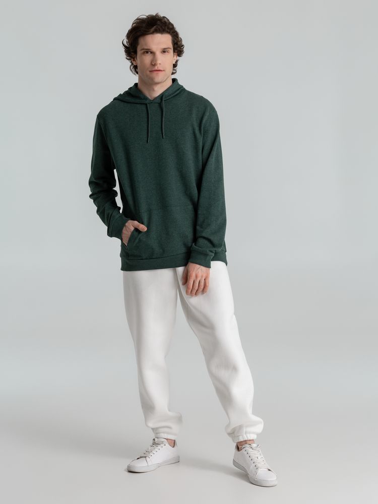 Толстовка с капюшоном унисекс Hoodie, темно-зеленый меланж — фото 5