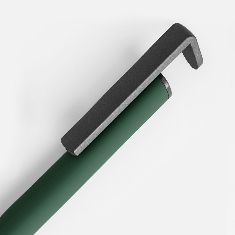 Ручка шариковая Standic Soft Touch с подставкой для телефона, зеленая — фото 2