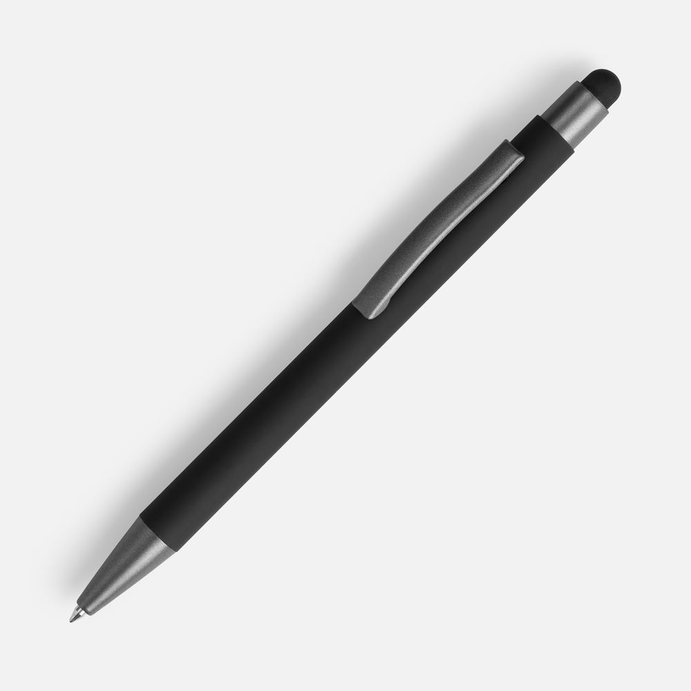 Ручка шариковая Atento Soft Touch Stylus со стилусом, черная — фото 5