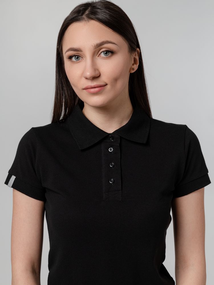 Рубашка поло женская Virma Premium Lady, черная — фото 8
