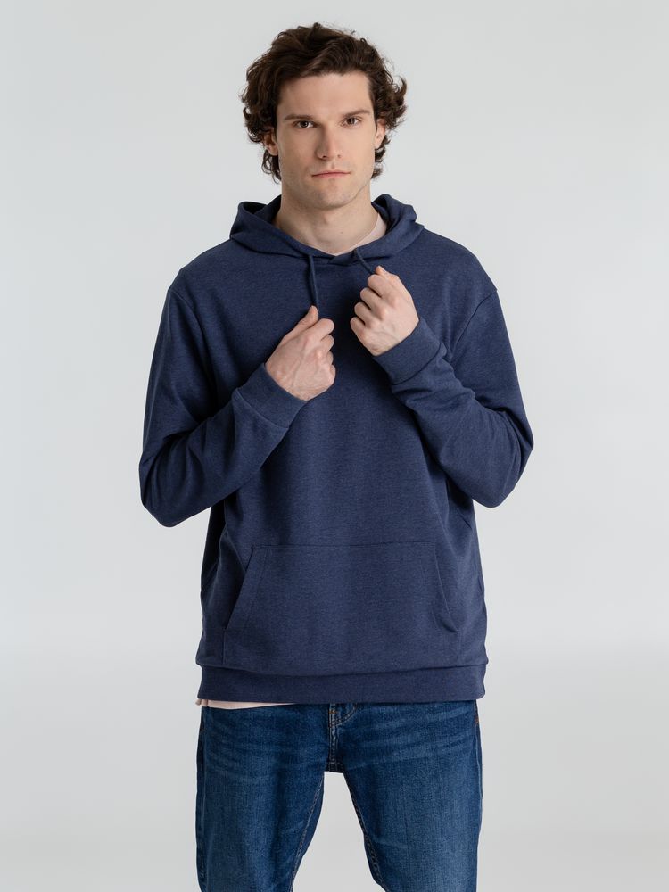 Толстовка с капюшоном унисекс Hoodie, синий меланж — фото 10