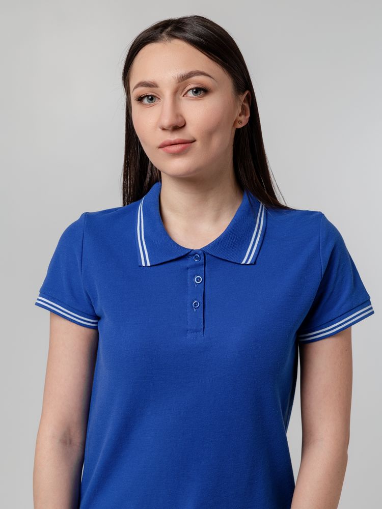 Рубашка поло женская Virma Stripes Lady, ярко-синяя — фото 1