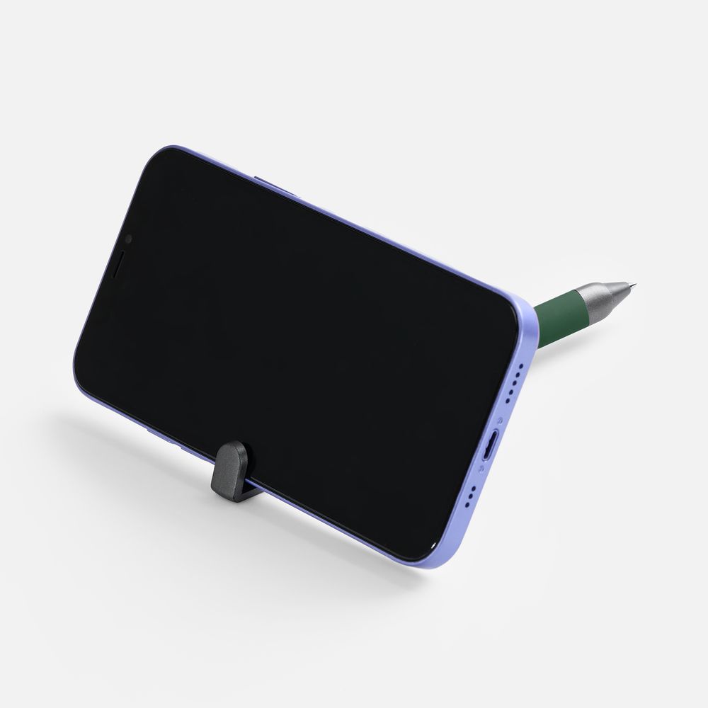 Ручка шариковая Standic Soft Touch с подставкой для телефона, зеленая — фото 4