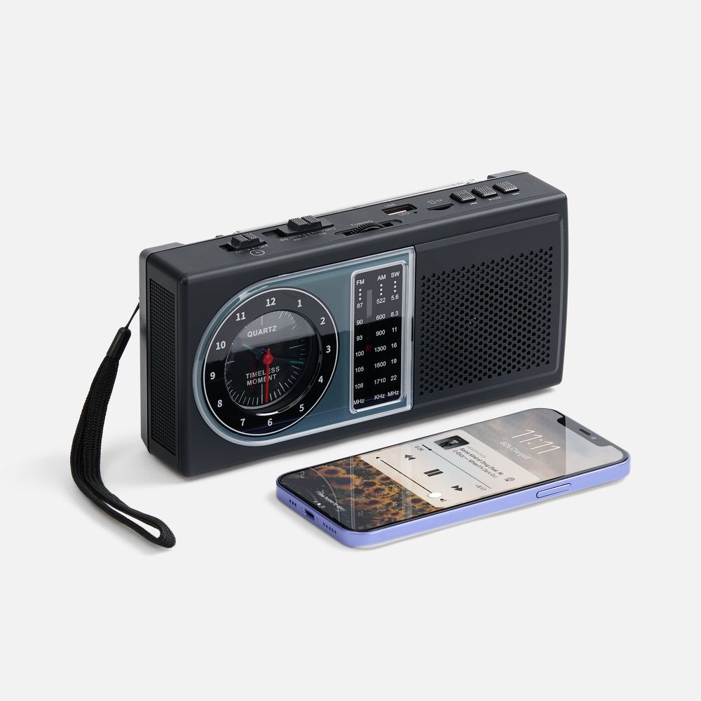 Bluetooth-колонка с радио Comradio, черная — фото 3
