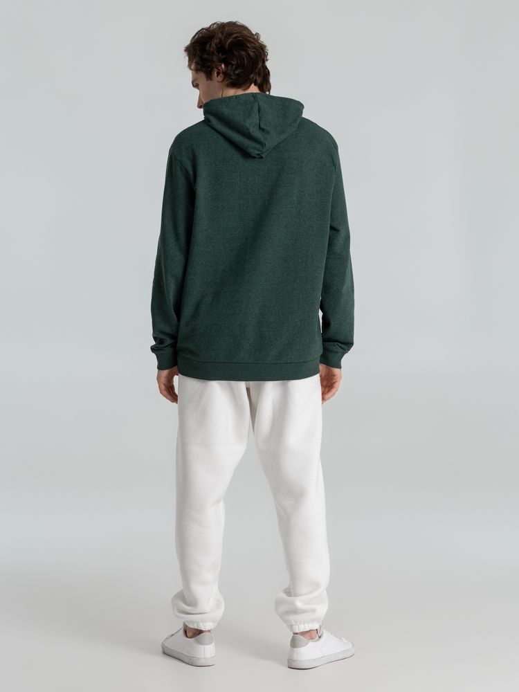 Толстовка с капюшоном унисекс Hoodie, темно-зеленый меланж — фото 7